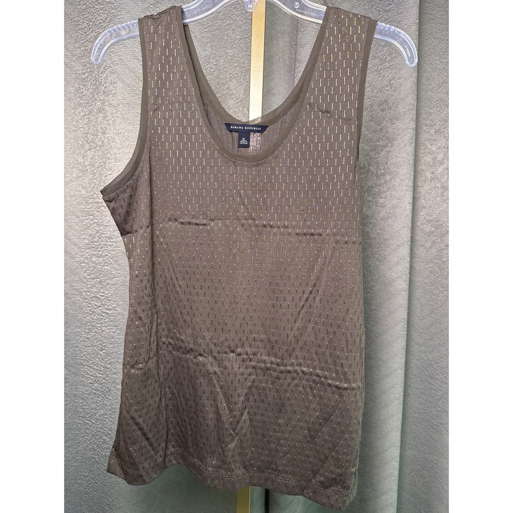 Banana Republic Tank Brownish Gray Gold Accents Size M